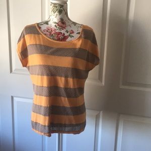 The Limited orange striped knit top